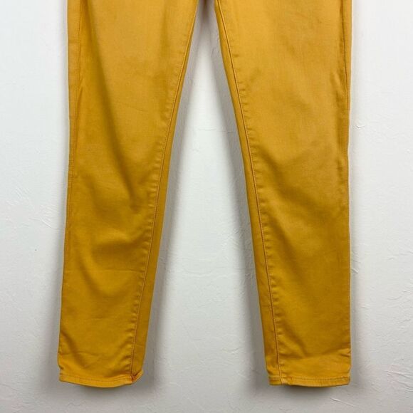 7 For All Mankind High Waist Ankle Skinny Pant - Mustard - Picture 4 of 7